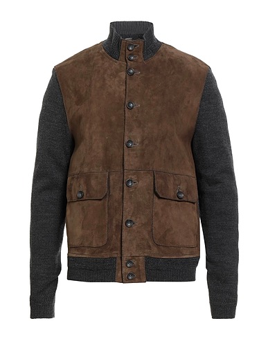 THE JACK AND JACKIE LEATHERS ブルゾン カーキ 革（なめし加工） 100% / アクリル