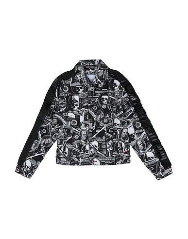PHILIPP PLEIN Denim jacket Black 98% Cotton, 2% Elastane