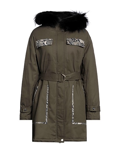 LIU •JO Coat Military green 97% Cotton, 3% Elastane