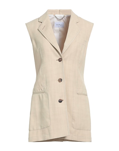 FERRAGAMO Blazer Beige 100% Viscose, Lambskin