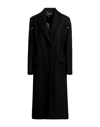 VERSACE Coat Black 100% Virgin Wool
