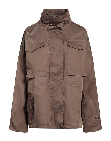 NIKE Μπουφάν Καφέ 62% Βαμβάκι, 38% Πολυεστέρας