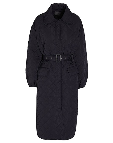 8 by YOOX Пальто RECYCLED POLY PUFF-SLEEVE QUILTED PUFFER MIDI COAT
 Чёрный 100% Переработанный полиэстер