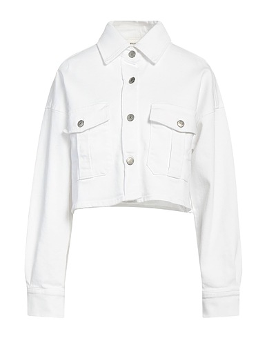 P.A.R.O.S.H. Denim jacket White 99% Cotton, 1% Elastane