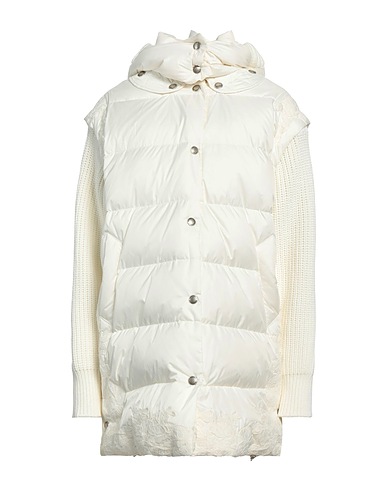 ERMANNO FIRENZE Steppjacke Elfenbein 100% Polyester, Daunenjacke mit Entenfedern, Viskose, Baumwolle, Polyamid