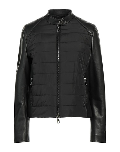 EMPORIO ARMANI Shell  jacket Black 100% Lambskin, Polyester