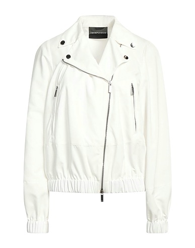 EMPORIO ARMANI Biker jacket White 100% Polyester