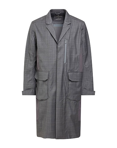LARDINI Full-length jacket Grey 50% Wool, 50% Polyester, Cotton