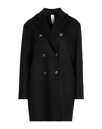 ANNIE P. Coat Black 70% Virgin Wool, 20% Polyamide, 10% Cashmere
