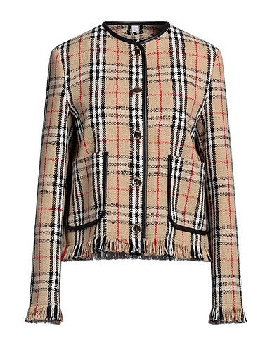 BURBERRY Blouson Sable 87% Coton, 8% Laine, 5% Polyamide, Cuir d'agneau