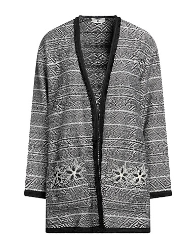 TWINSET Coat Black 50% Viscose, 40% Cotton, 10% Other Fibres