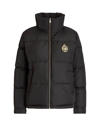 LAUREN RALPH LAUREN Shell jacket CREST-PATCH FUNNELNECK DOWN COAT
 Black 100% Polyester