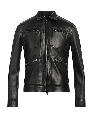 B-USED Jacket Black 100% Ovine leather