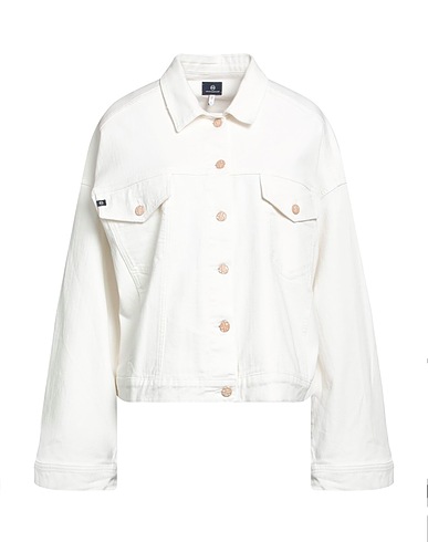 AG JEANS Denim jacket White 98% Cotton, 2% Elastane
