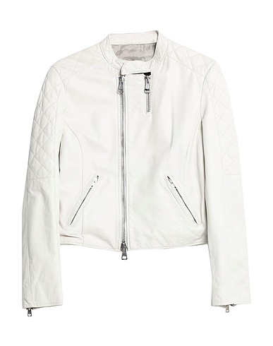 40LD3N_CRAF7 Biker jacket Cream Soft Leather