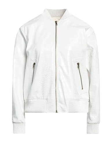 TWINSET Bomberjacke Weiß 100% Polyester, Elastan