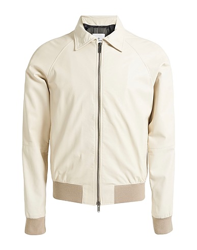TAGLIATORE Jacket Ivory 100% Lambskin, Cotton, Polyamide, Elastane