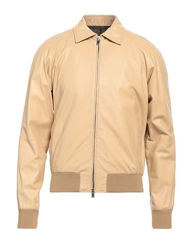 TAGLIATORE Jacket Beige 100% Lambskin, Cotton, Polyamide, Elastane