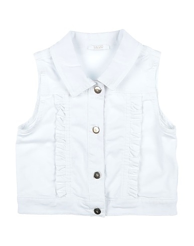 LIU •JO Denim jacket White 97% Cotton, 3% Elastane