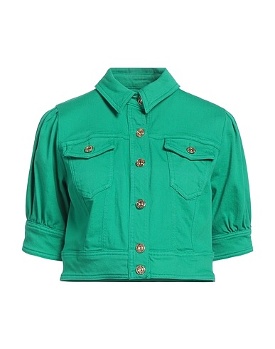 NENETTE Denim jacket Green 92% Cotton, 6% Elastomultiester, 2% Elastane