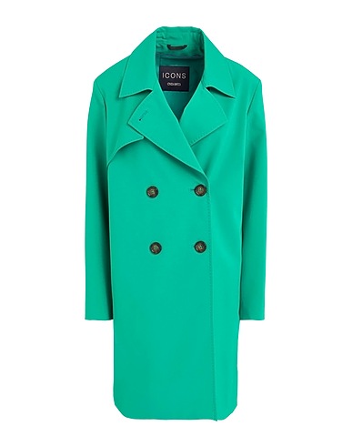 CINZIA ROCCA Coat Emerald green 90% Polyester, 10% Polyurethane