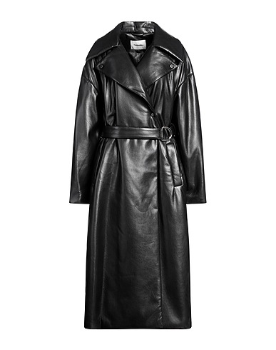 NANUSHKA Coat Black 100% Polyurethane, Recycled polyester