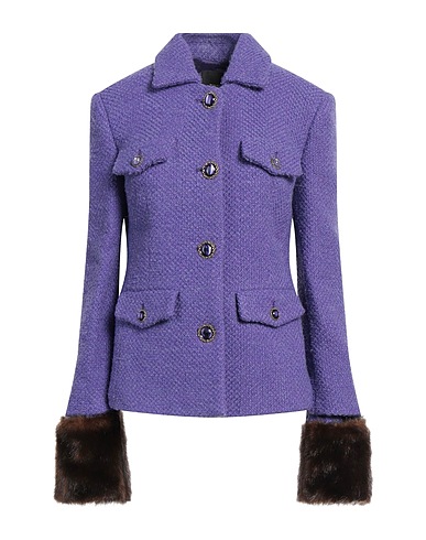PINKO Coat Purple 38% Cotton, 23% Wool, 23% Acrylic, 16% Polyester