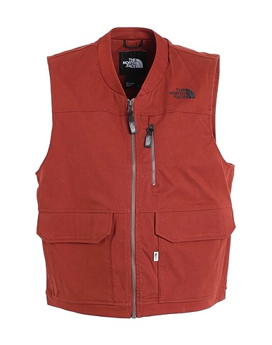 THE NORTH FACE Jacket M COTTON VEST
 Brick red 70% Cotton, 27% Nylon, 3% Elastane