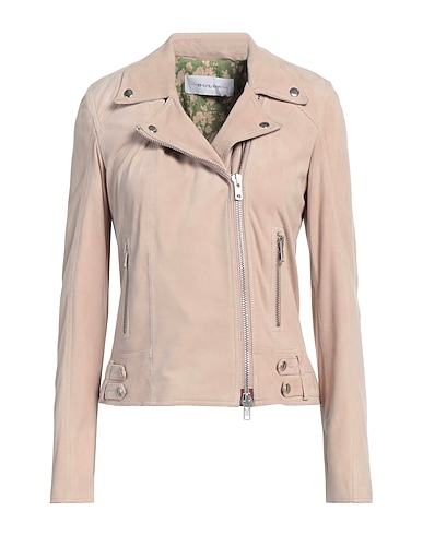 BULLY Giacca biker Tortora 100% Pelle di agnello