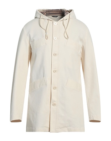 GREY DANIELE ALESSANDRINI Full-length jacket 57% Cotton, 40% Polyamide, 3% Elastane, Viscose