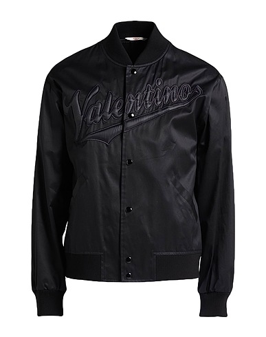 VALENTINO GARAVANI Jacket Black 100% Cotton, Polyamide, Elastane