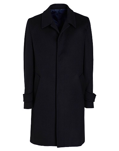 8 by YOOX Coat WOOL BLEND COAT
 Midnight blue 80% Wool, 20% Polyamide