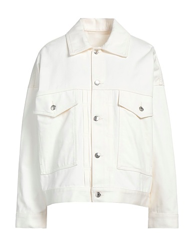 MAISON KITSUNÉ Blouson en jean Blanc 98% Coton, 2% Polyuréthane