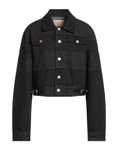 ANDERSSON BELL Denim jacket Black 75% Cotton, 25% Polyester, Soft Leather