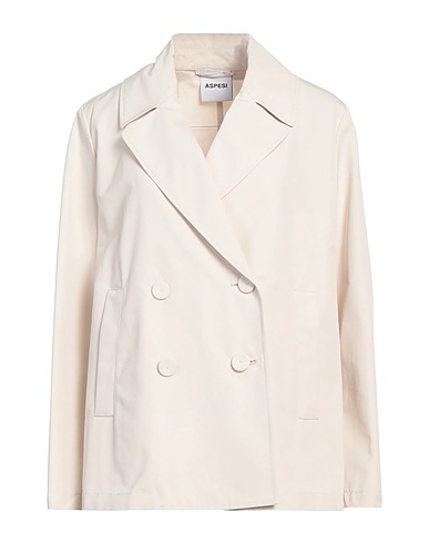 ASPESI Double breasted pea coat Cream 53% Cotton, 47% Polyester
