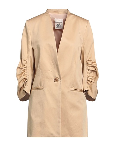 SEMICOUTURE Blazer Beige 64% Cotton, 36% Linen, Polyester