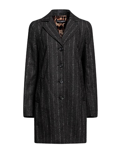 DOLCE&GABBANA Full-length jacket Charcoal 39% Alpaca wool, 33% Cotton, 28% Polyamide