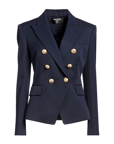 BALMAIN Blazer Midnight blue 100% Wool, Cotton, Viscose