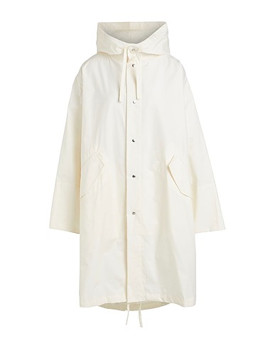 JIL SANDER Lange Jacke Elfenbein 100% Baumwolle