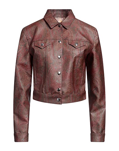 ETRO Jacket Dark brown 76% Cotton, 24% Polyester, PVC - Polyvinyl chloride