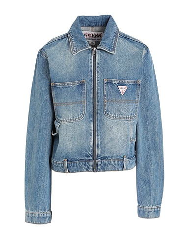 GUESS Blouson en jean Bleu 100% Coton