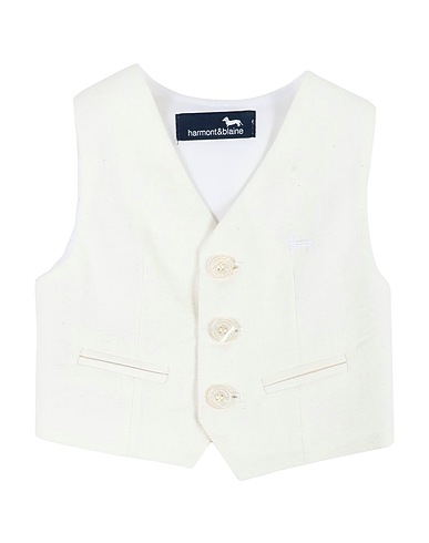 HARMONT & BLAINE Suit vest White 55% Cotton, 45% Linen