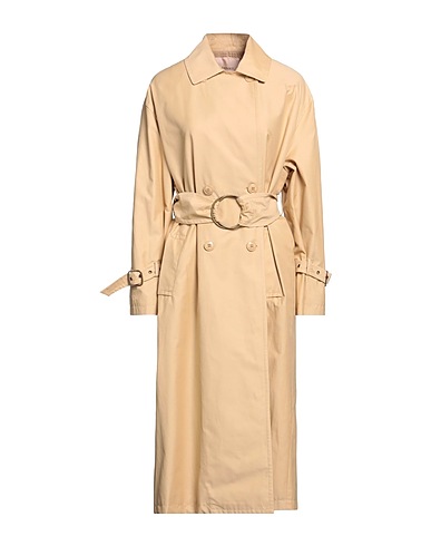 TWINSET Double breasted pea coat Beige 61% Cotton, 39% Polyamide