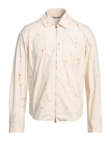 GREY DANIELE ALESSANDRINI Jacket Cream 95% Cotton, 5% Elastane