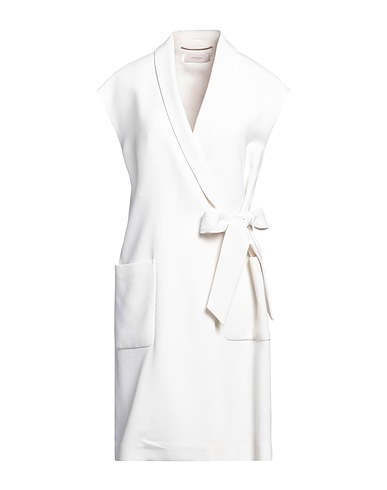 AGNONA Double breasted pea coat Ivory 58% Wool, 40% Viscose, 2% Elastane, Metal