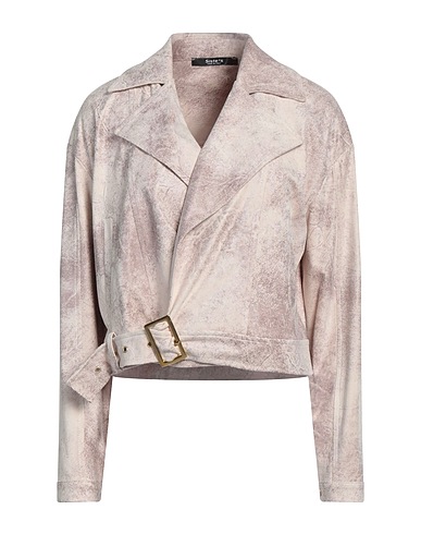 SISTE'S Biker jacket Ivory 90% Polyester, 10% Elastane