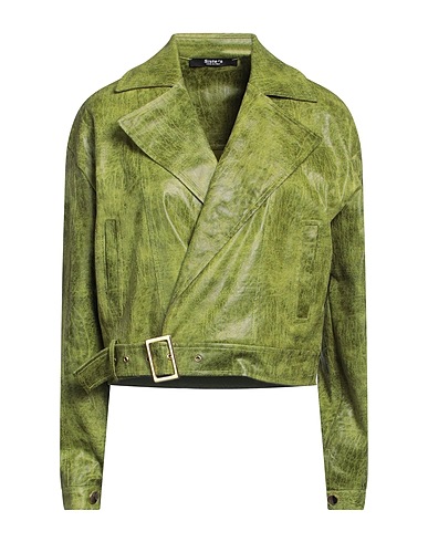 SISTE'S Giacca biker Verde chiaro 90% Poliestere, 10% Elastan