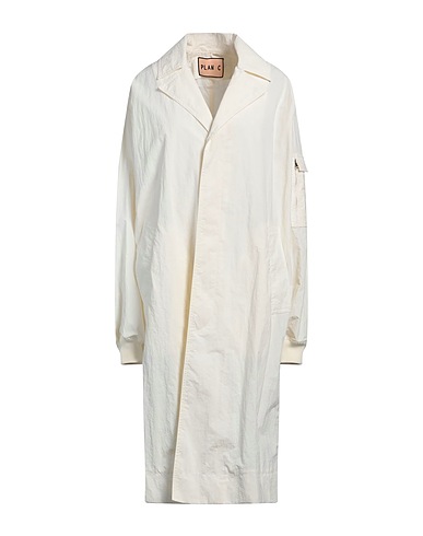 PLAN C Full-length jacket Ivory 100% Polyamide, Viscose, Polyester