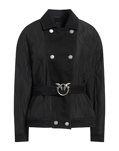 PINKO Double breasted pea coat Black 100% Polyester, Cotton