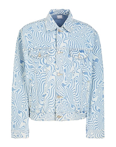 8 by YOOX Jeansjacke ORGANIC COTTON PRINTED DENIM OVERSIZE JACKET
 Blau 100% Organische Baumwolle